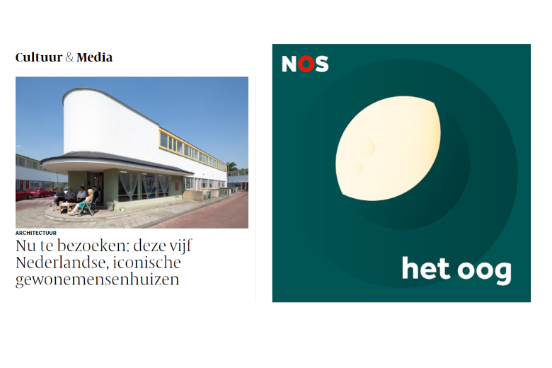 screenshot Volkskrant & logo NOS Met het Oog op Morgen